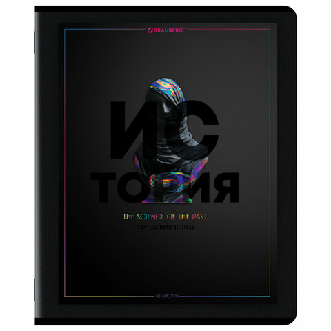 Тетради предметные, КОМПЛЕКТ 12 ПРЕДМЕТОВ, 48 л., матовая ламинация, лак, BRAUBERG «MAJESTIC BLACK»