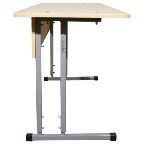 Стол-парта 2-местный регулируемый «Умник»1200×500х640-760ммрост 4-6серый каркасЛДСП клён