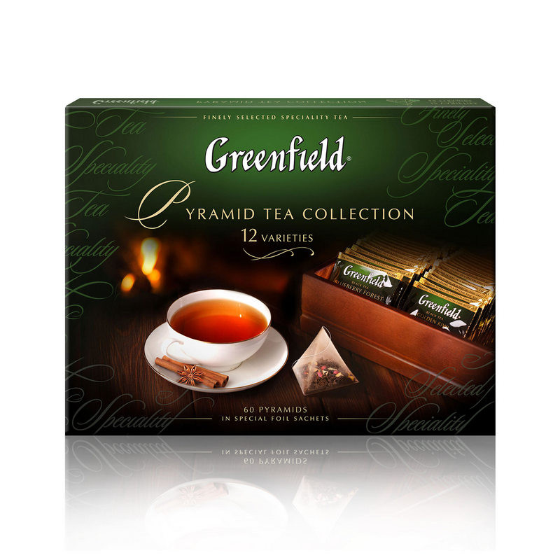 Greenfield collection. Чай Greenfield коллекция чая в пирамидках 60 пир.. Чай Greenfield Pyramid Tea collection ассорти 60. Ассорти чай набор Гринфилд подарочный 60. Коллекция чая Гринфилд.