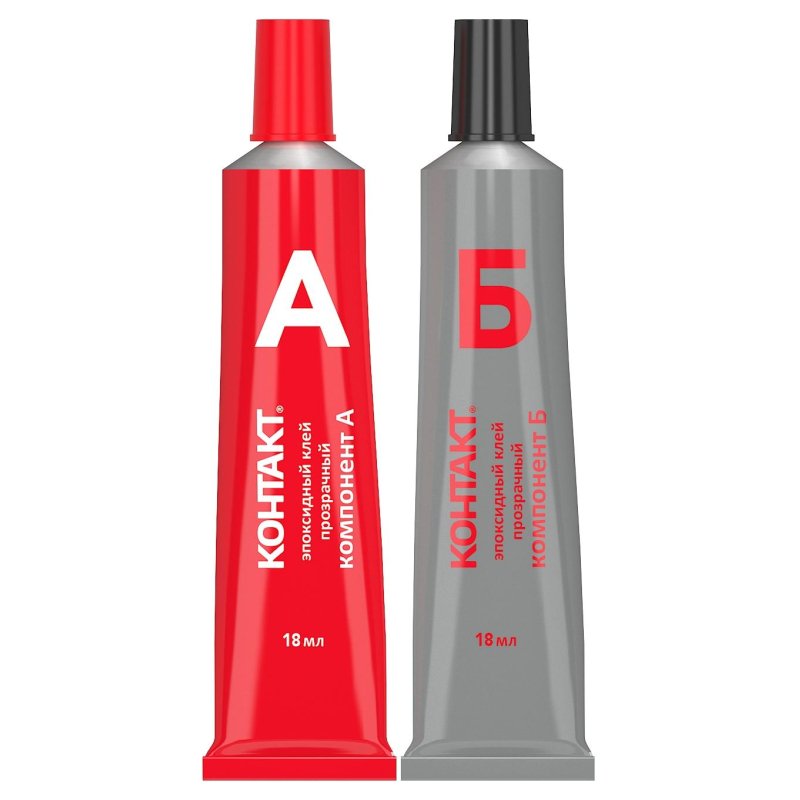 превью Клей эпоксидный прозрачный Контакт, 2×18 мл (22338)