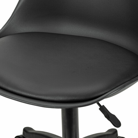 Кресло стул BRABIX «Eames MG-310 PL», пластик черный, экокожа черная