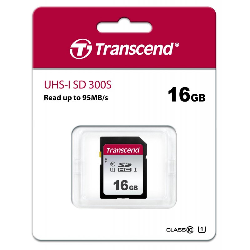 Карта памяти Transcend SDHC 16 Gb Class 10 (TS16GSDC300S)