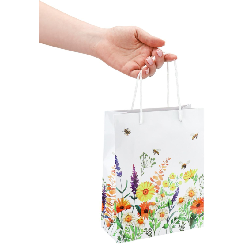 Пакет подарочный глянц. лам. Optima 18×23x8(М)Сезон. цветы, жёлт,128г ППК-4352