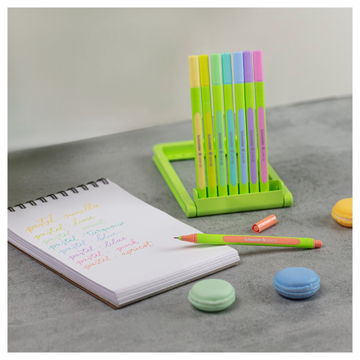 Набор капиллярных ручек Schneider «Line-Up Pastel» 08цв., 0.4мм, пласт. пенал-подставка, европодвес