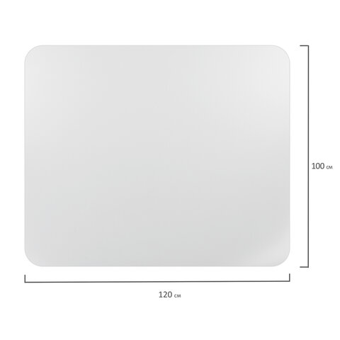 Коврик защитный для напольных покрытий BRABIX, полипропилен, 100×120 см, матовый, толщина 1.2 мм, 606623