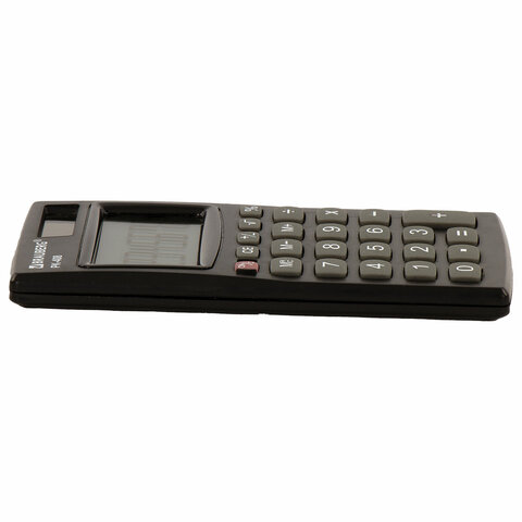 Калькулятор карманный BRAUBERG PK-408-BK (97×56 мм), 8 разрядов, двойное питание, ЧЕРНЫЙ