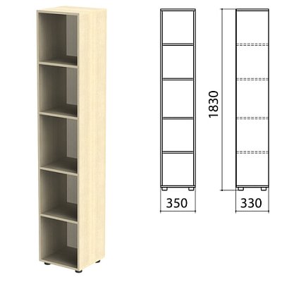 Шкаф (стеллаж) «Канц» 350×330х1830 мм, 4 полки, цвет дуб молочный