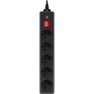Сетевой фильтр Buro 500SH-1.8-UPS-B 1.8м (5 розеток) черный(коробка)