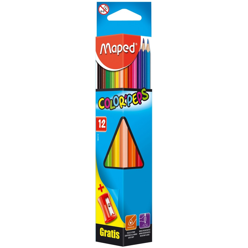 Карандаши цветные Maped 12 цветов трехгранные