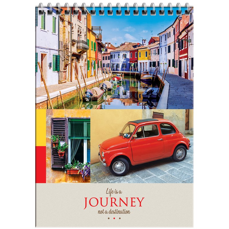 Блокнот А5 80л. на гребне ArtSpace «Путешествия. Collage of travel», глянц. ламинация, тверд. обложка