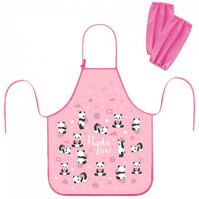 Фартук с нарукавниками для уроков труда ЮНЛАНДИЯ, 45×54 см, «Pandamania»