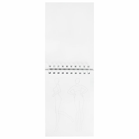 Скетчбук, С ШАБЛОНАМИ ФИГУР, бумага 160 г/м2, 145×205 мм, 60 л., гребень, подложка, BRAUBERG ART