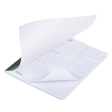 Тетрадь А5 48 л., HATBER, скоба, клетка, Soft-touch ламинация, SoloMatte «Малахит», 092729