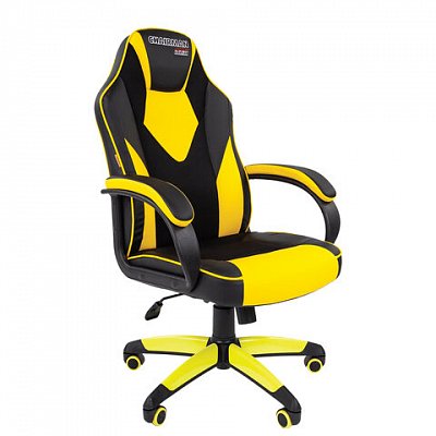 Кресло компьютерное СН GAME 17, экокожа, черное/желтое