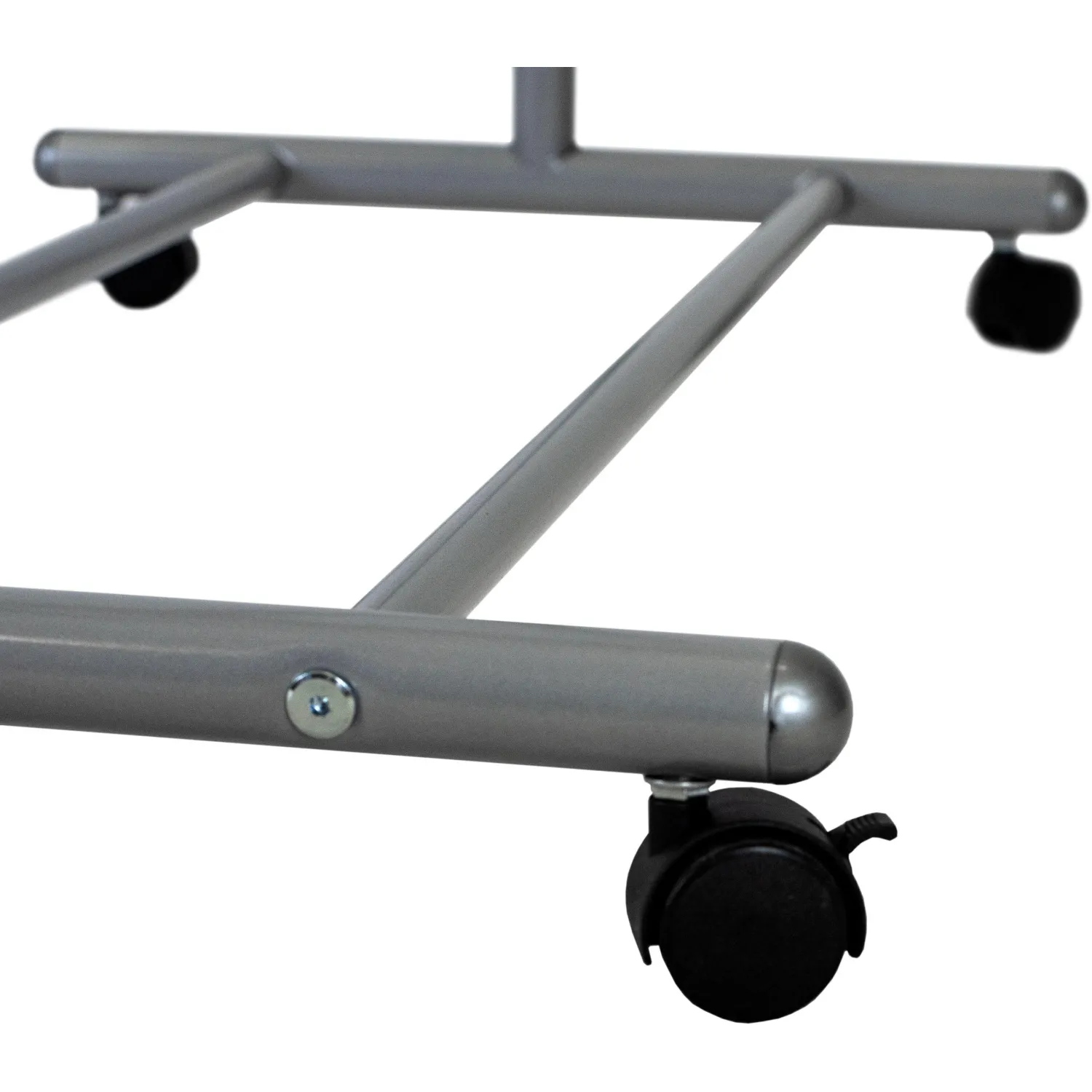 Вешалка МЕ_напольная М 9 с крючками (8209), колеса, металлик