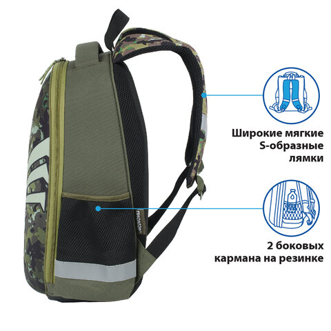 Ранец ПИФАГОР EVA BASIC1 отделениеMilitary39×30х16 см229939