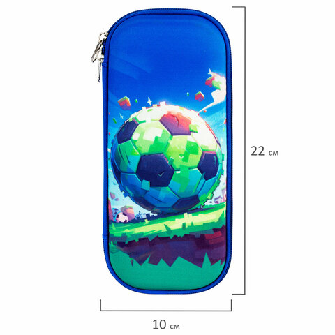 Пенал ЮНЛАНДИЯ, 1 отделение, карман, полиэстер/EVA, 22×10х5 см, «Football match»