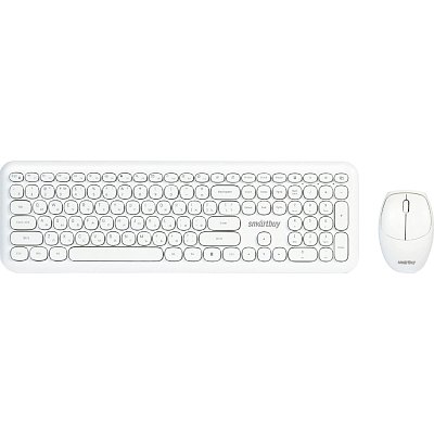 Набор клавиатура+мышь Smartbuy мультимедийный, белый (SBC-666395AG-W)
