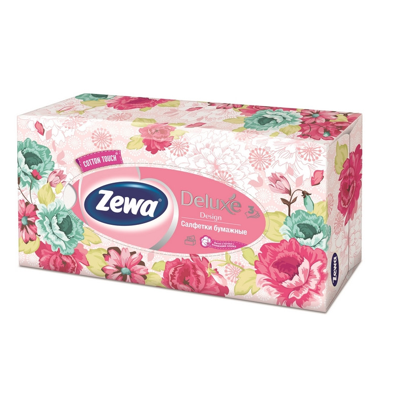 Салфетки Zewa Soft (20×20,5см, 3-слойные, белые, 90 штук)
