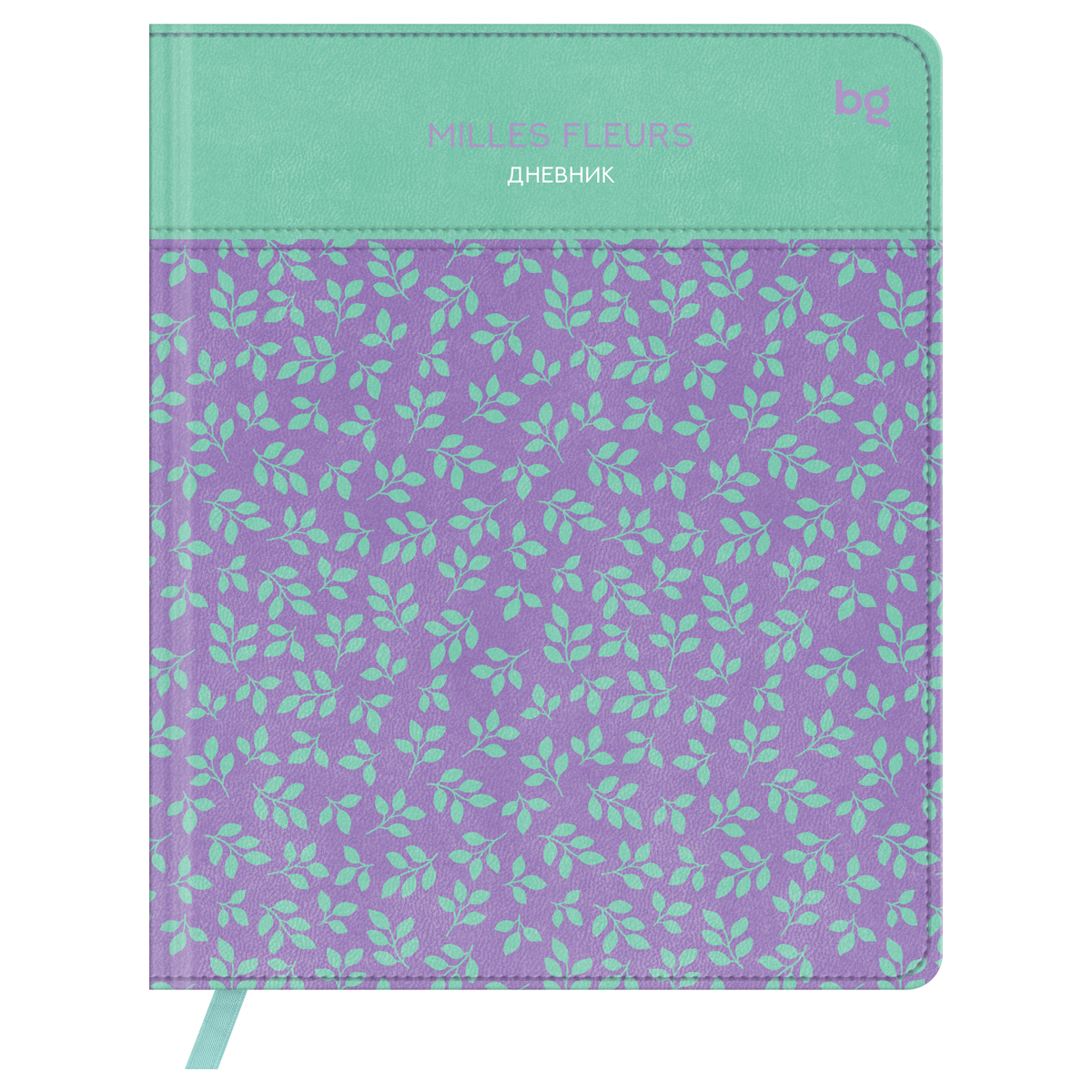 превью Дневник 1-11 кл. 48л. (твердый) BG «Pattern. Plants», иск. кожа, комбинирование материалов, печать, ляссе