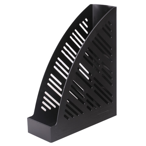 превью Лоток вертикальный для бумаг BRAUBERG «Standard+», 250×90×300 мм, черный, 237224