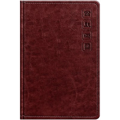 Телефонная книга А7, 64л., кожзам, BG «Nebraska. Dark red», с вырубкой