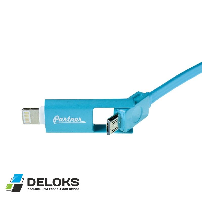 Кабель плоский micro USB 2.0 Apple 8 pin 1 м