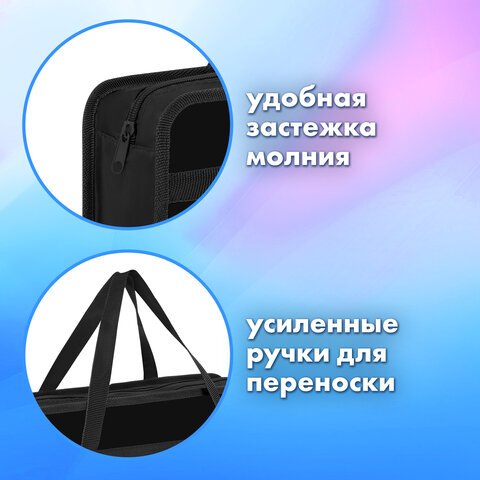 Папка на молнии с ручками BRAUBERG А4, 1 отделение, пластик, 80 мм, «Butterfly catcher»