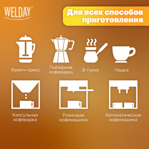 Кофе в зернах WELDAY «ESPRESSO Crema» 1 кг, 623439