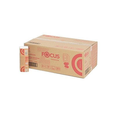 Полотенца бумажные листовые Focus Economic Premium Z-сложения 2-слойные 35 пачкек по 100 листов