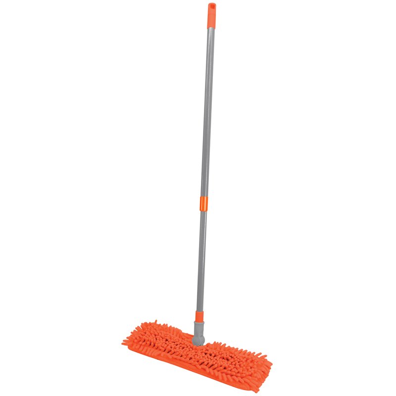 превью Швабра двусторонняя OfficeClean Professional, телескоп. ручка 70-120см, насадка МОП микрофибра 40 см