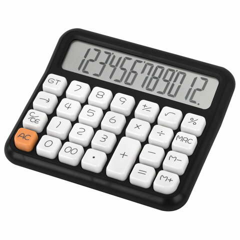 Калькулятор настольный BRAUBERG KW-1000-BK (152×132 мм)3D-кнопки12 разрядовчерный272956