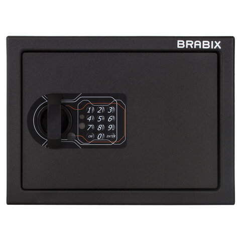 Сейф мебельный BRABIX «SF-230EL», 230×310×250 мм, электронный замок, черный, 291147