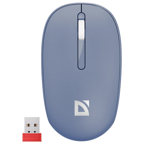превью Мышь беспроводная DEFENDER Smart MM-396, 1600 dpi, 2 кнопки + 1 колесо-кнопка, оптическая, синяя