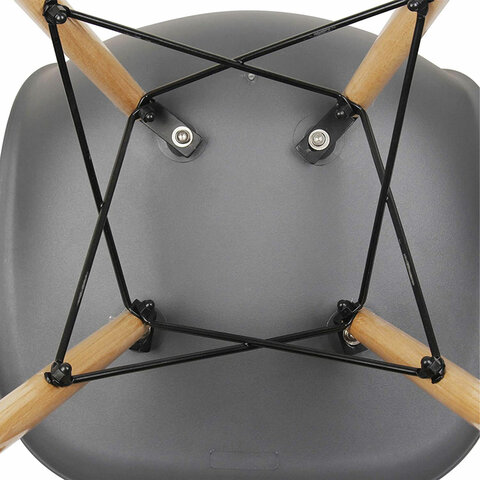 Стулья BRABIX «Eames CF-010», КОМПЛЕКТ 4 шт., пластик серый, опоры дерево/металл, 532632