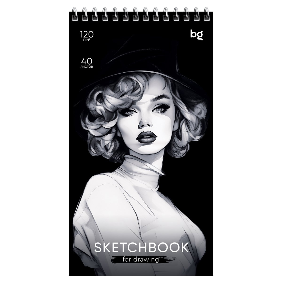 Скетчбук 40л. 105×195мм на гребне BG «Fashion Week», 120г/м2