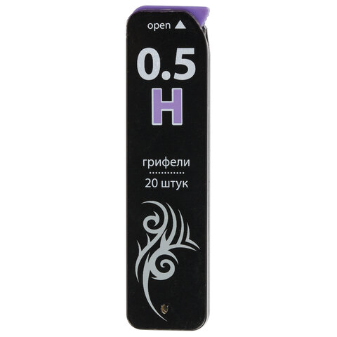 Грифель запасной BRAUBERG «Black Jack», Hi-Polymer, Н, 0.5 мм, 20 штук