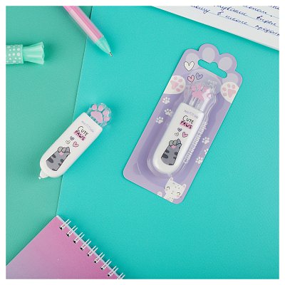 Корректирующая лента MESHU «Cute Paw», 5мм*6м, блистер, европодвес