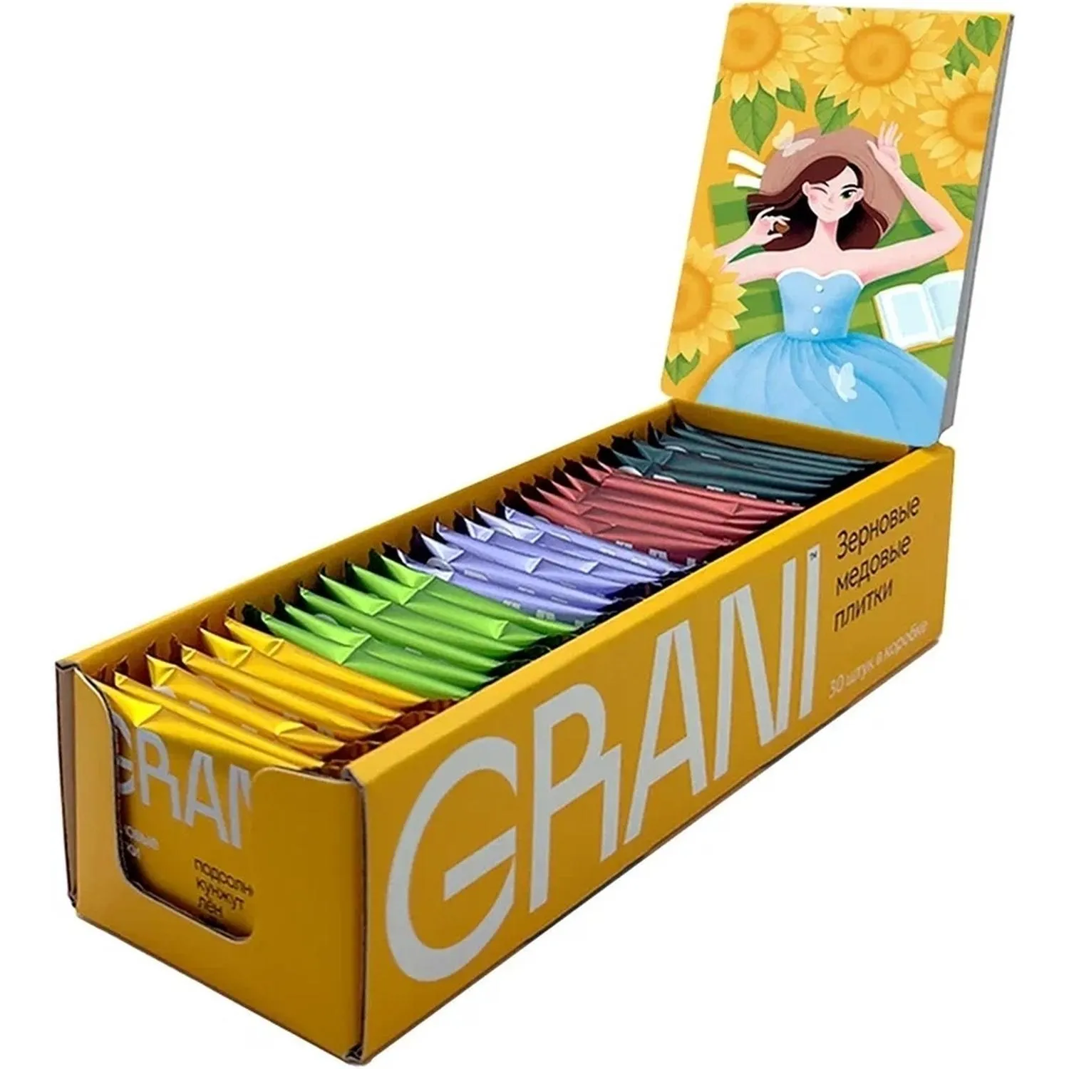 Зерновые плитки медовые GRANI ассорти (30 штук по 7 г)