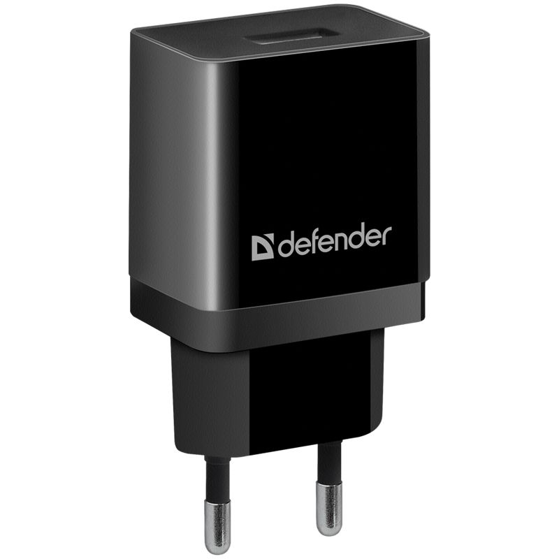 превью Зарядное устройство сетевое Defender EPA-10, 1хUSB, 2.1А output, пакет, черный