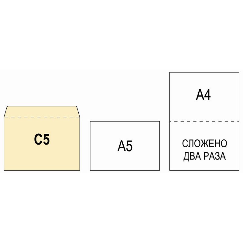 Конверт почтовый BusinessPost C5 (162×229 мм) белый удаляемая лента правое окно (50 штук в упаковке)