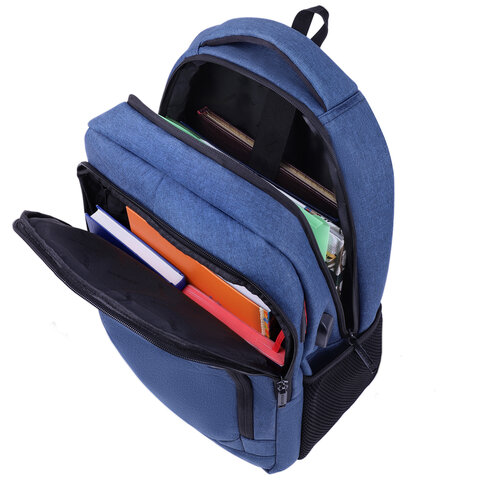 Рюкзак HEIKKI SECURE (ХЕЙКИ) универсальный, отделение для ноутбука, синий, 46×31x19 см