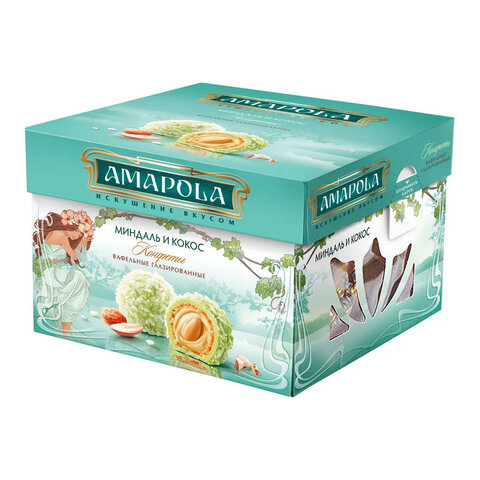 Конфеты глазированные AMAPOLA «Миндаль и Кокос» вафельные 100 г