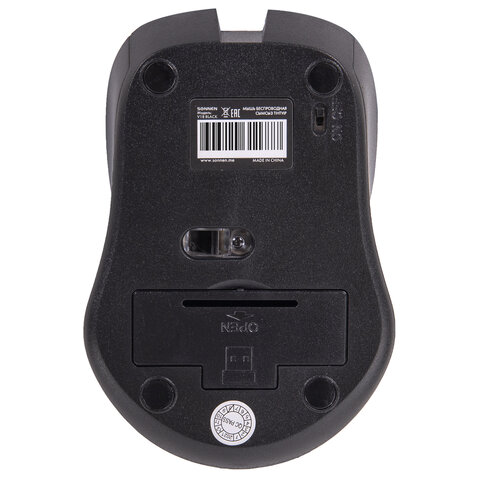 Мышь беспроводная с бесшумным кликом SONNEN V18, USB, 800/1200/1600 dpi, 4 кнопки, черная