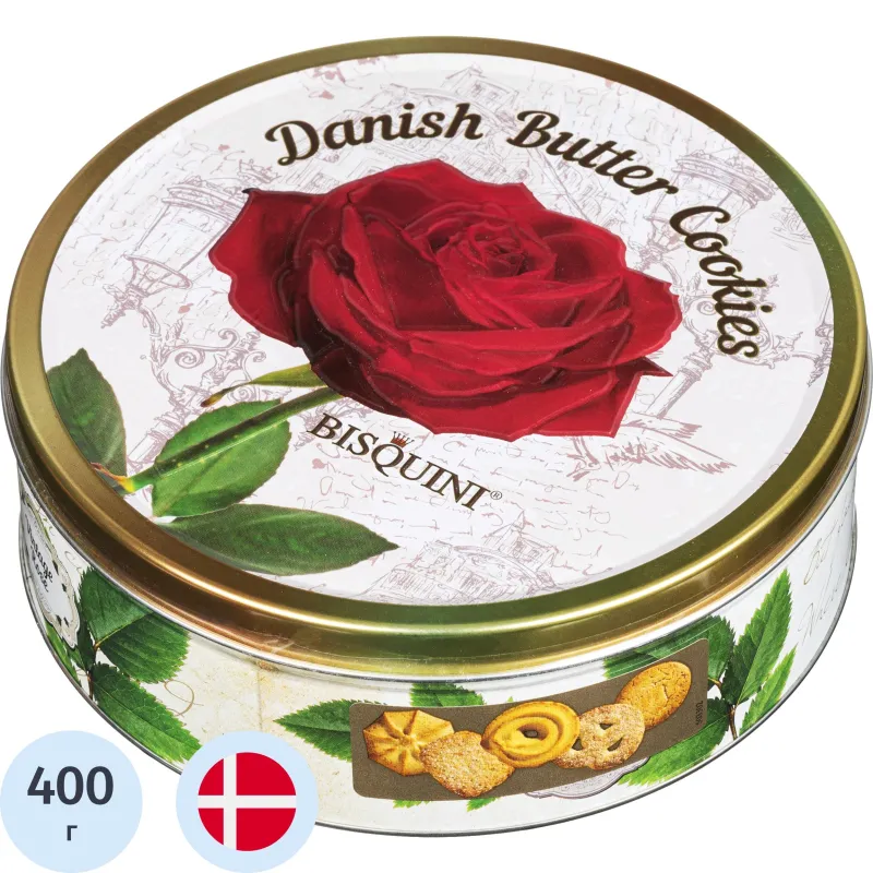превью Печенье сахарное BISQUINI Розы 400 г