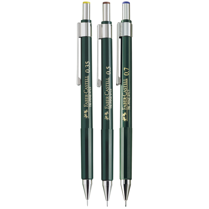 Набор карандашей механических Faber-Castell «TK-Fine 97», HB, 0.35/0.5/0.7мм, пласт. уп., европодвес
