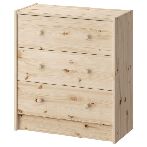 превью Комод деревянный, сосна, BRABIX «Scandi Wood SC-001» РАСТ, 620×300х700 мм, 3 ящика, 641890