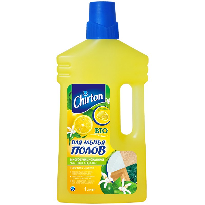 Средство для мытья пола 1 л, CHIRTON (Чиртон), не содержит фосфатов, «Лимон»