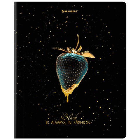 Тетради ДЭК А5 48 л. КОМПЛЕКТ 5 шт. BRAUBERGклеткаматовая ламинацияфольга«Black&Gold»404677