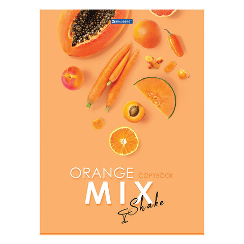Тетрадь А4, 80 л., BRAUBERG, скоба, клетка, обложка картон, «Mix»